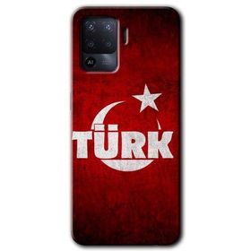 Oppo Reno 5 Lite Ayyıldız Türk Baskılı Uyumlu Silikon Kılıf