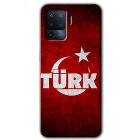 Oppo Reno 5 Lite Ayyıldız Türk Baskılı Uyumlu Silikon Kılıf