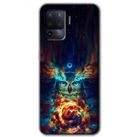 Oppo Reno 5 Lite Ballı Baykuş Baskılı Uyumlu Silikon Kılıf