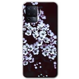 Oppo Reno 5 Lite Beyaz Çiçek Baskılı Uyumlu Silikon Kılıf