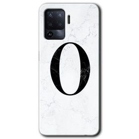 Oppo Reno 5 Lite Beyaz Mermer Desenli Ö Harfi Baskılı Uyumlu Silikon Kılıf