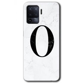 Oppo Reno 5 Lite Beyaz Mermer Desenli Ö Harfi Baskılı Uyumlu Silikon Kılıf