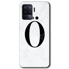 Oppo Reno 5 Lite Beyaz Mermer Desenli Ö Harfi Baskılı Uyumlu Silikon Kılıf