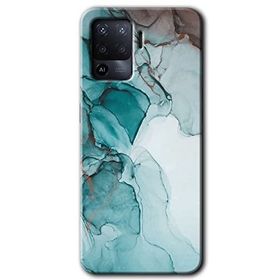 Oppo Reno 5 Lite Buzul Mermer Baskılı Uyumlu Silikon Kılıf