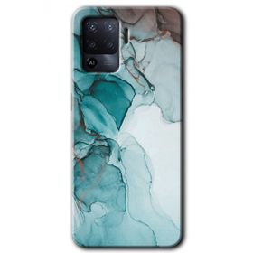 Oppo Reno 5 Lite Buzul Mermer Baskılı Uyumlu Silikon Kılıf