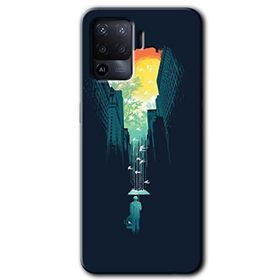 Oppo Reno 5 Lite City Bird Sky Baskılı Uyumlu Silikon Kılıf