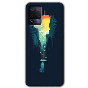 Oppo Reno 5 Lite City Bird Sky Baskılı Uyumlu Silikon Kılıf