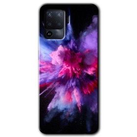 Oppo Reno 5 Lite Color Splash Purple Baskılı Uyumlu Silikon Kılıf