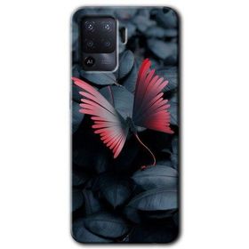 Oppo Reno 5 Lite Dark Butterfly Baskılı Uyumlu Silikon Kılıf