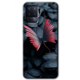 Oppo Reno 5 Lite Dark Butterfly Baskılı Uyumlu Silikon Kılıf
