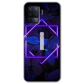 Oppo Reno 5 Lite Dark Neon Yaprak I Harfi Baskılı Uyumlu Silikon Kılıf