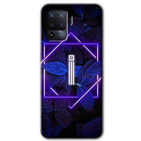 Oppo Reno 5 Lite Dark Neon Yaprak I Harfi Baskılı Uyumlu Silikon Kılıf