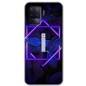 Oppo Reno 5 Lite Dark Neon Yaprak I Harfi Baskılı Uyumlu Silikon Kılıf