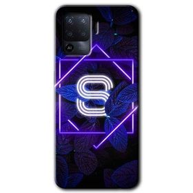 Oppo Reno 5 Lite Dark Neon Yaprak Ş Harfi Baskılı Uyumlu Silikon Kılıf