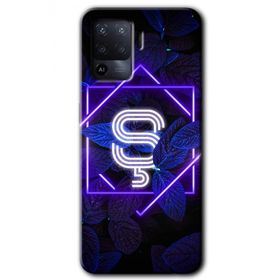 Oppo Reno 5 Lite Dark Neon Yaprak Ş Harfi Baskılı Uyumlu Silikon Kılıf