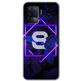 Oppo Reno 5 Lite Dark Neon Yaprak Ş Harfi Baskılı Uyumlu Silikon Kılıf