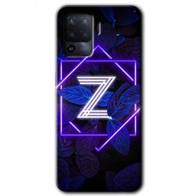 Oppo Reno 5 Lite Dark Neon Yaprak Z Harfi Baskılı Uyumlu Silikon Kılıf