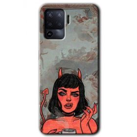 Oppo Reno 5 Lite Devil Girl Baskılı Uyumlu Silikon Kılıf