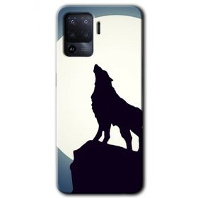 Oppo Reno 5 Lite Dolunay Bozkurt Baskılı Uyumlu Silikon Kılıf