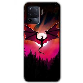 Oppo Reno 5 Lite Dragon Night Baskılı Uyumlu Silikon Kılıf