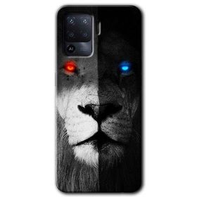 Oppo Reno 5 Lite Fire and Ice Lion Baskılı Uyumlu Silikon Kılıf