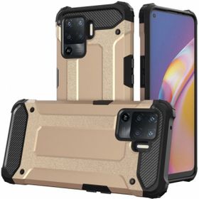 Oppo Reno 5 Lite Gold Kılıf Zırhlı Standlı Mıknatıslı Tank Kapak