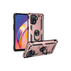 Oppo Reno 5 Lite Gold Kılıf Zırhlı Standlı Mıknatıslı Tank Kapak