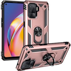 Oppo Reno 5 Lite Gold Kılıf Zırhlı Standlı Mıknatıslı Tank Kapak