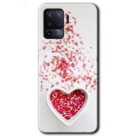 Oppo Reno 5 Lite Kalpli Şekerleme Baskılı Uyumlu Silikon Kılıf