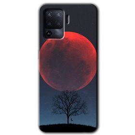Oppo Reno 5 Lite Kanlı Ay Baskılı Uyumlu Silikon Kılıf