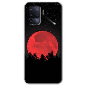 Oppo Reno 5 Lite Kanlı Ay Baskılı Uyumlu Silikon Kılıf