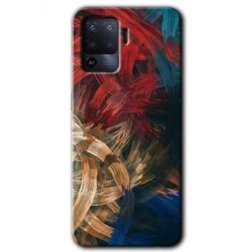 Oppo Reno 5 Lite Karma Boyalar Baskılı Uyumlu Silikon Kılıf