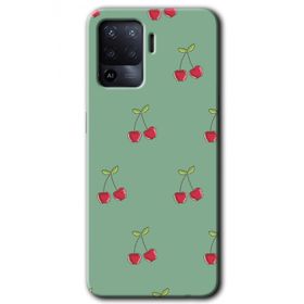 Oppo Reno 5 Lite Kiraz Berry Baskılı Uyumlu Silikon Kılıf