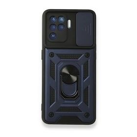 Oppo Reno 5 Lite Pars Lens Yüzüklü Silikon Lacivert Kılıf