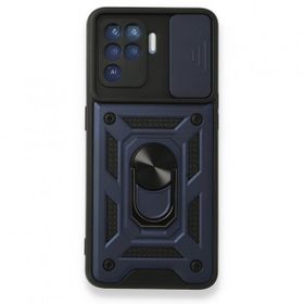Oppo Reno 5 Lite Pars Lens Yüzüklü Silikon Lacivert Kılıf