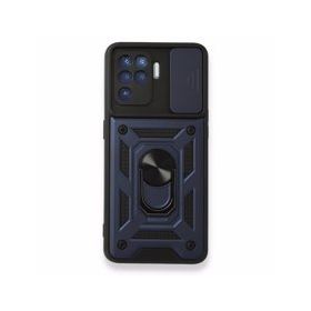Oppo Reno 5 Lite Pars Lens Yüzüklü Silikon Lacivert Kılıf