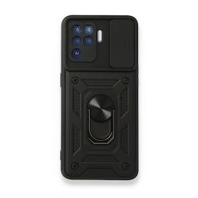 Oppo Reno 5 Lite Pars Lens Yüzüklü Silikon Siyah Kılıf