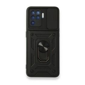 Oppo Reno 5 Lite Pars Lens Yüzüklü Silikon Siyah Kılıf