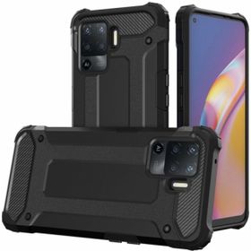 Oppo Reno 5 Lite Siyah Kılıf Zırhlı Standlı Mıknatıslı Tank Kapak
