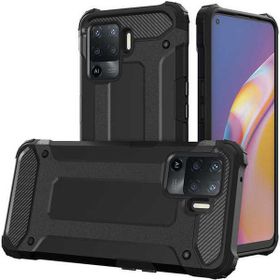 Oppo Reno 5 Lite Siyah Kılıf Zırhlı Standlı Mıknatıslı Tank Kapak