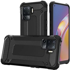 Oppo Reno 5 Lite Siyah Kılıf Zırhlı Standlı Mıknatıslı Tank Kapak