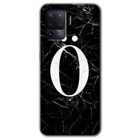 Oppo Reno 5 Lite Siyah Mermer Desenli Ö Harfi Baskılı Uyumlu Silikon Kılıf