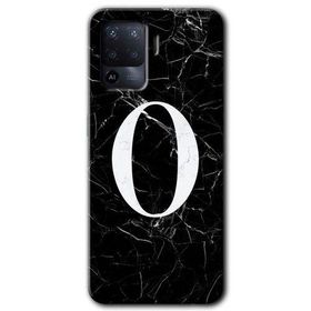 Oppo Reno 5 Lite Siyah Mermer Desenli Ö Harfi Baskılı Uyumlu Silikon Kılıf