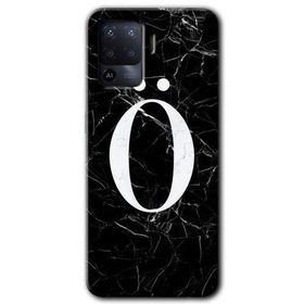Oppo Reno 5 Lite Siyah Mermer Desenli Ö Harfi Baskılı Uyumlu Silikon Kılıf