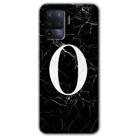 Oppo Reno 5 Lite Siyah Mermer Desenli Ö Harfi Baskılı Uyumlu Silikon Kılıf
