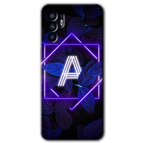 Oppo Reno 6 Dark Neon Yaprak A Harfi Baskılı Uyumlu Silikon Kılıf