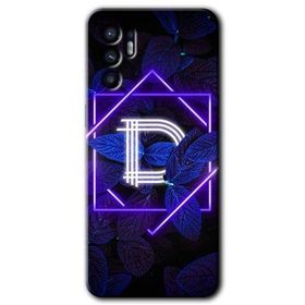 Oppo Reno 6 Dark Neon Yaprak D Harfi Baskılı Uyumlu Silikon Kılıf