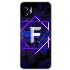 Oppo Reno 6 Dark Neon Yaprak F Harfi Baskılı Uyumlu Silikon Kılıf