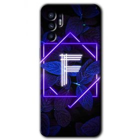 Oppo Reno 6 Dark Neon Yaprak F Harfi Baskılı Uyumlu Silikon Kılıf