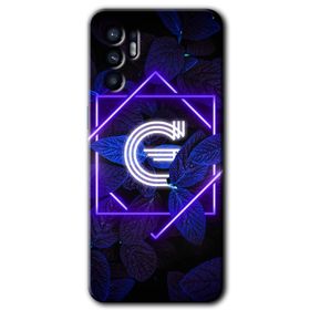Oppo Reno 6 Dark Neon Yaprak G Harfi Baskılı Uyumlu Silikon Kılıf